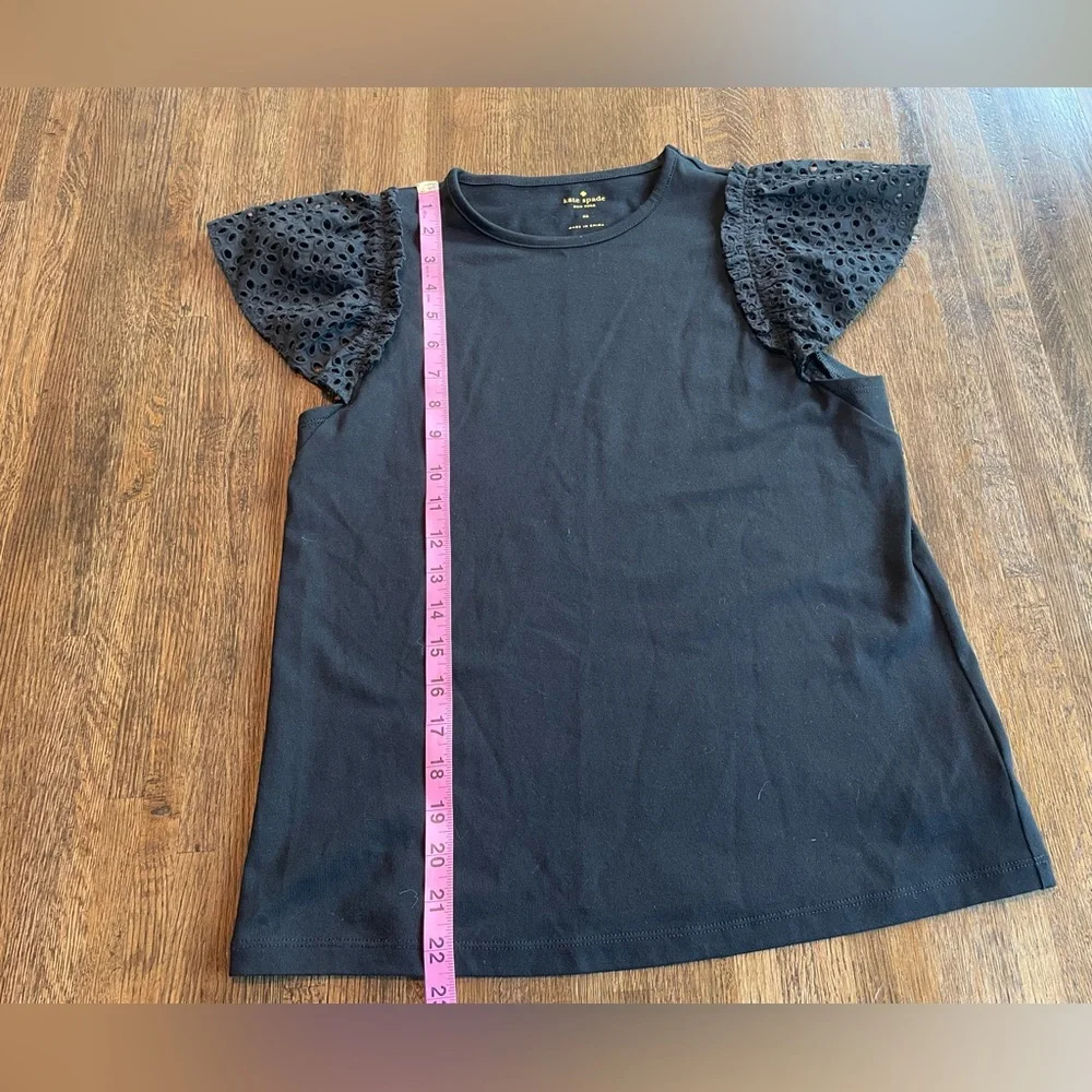 Kate Spade Black Flutter sleeve Shirt - size XS